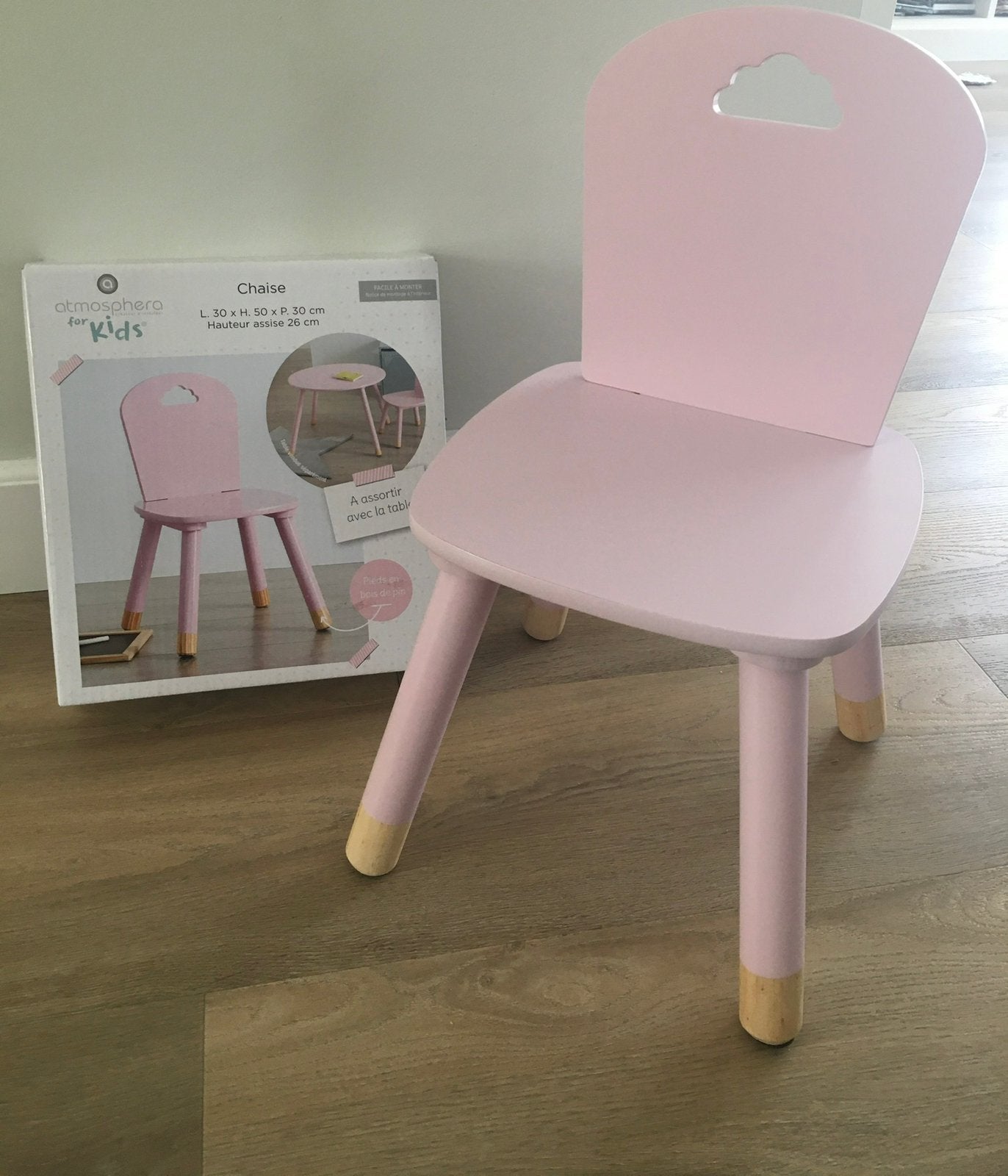 Stevig houten stoeltje voor kinderkamer - Roze, Ophalen of Verzenden, Zo goed als nieuw, Stoel(en)