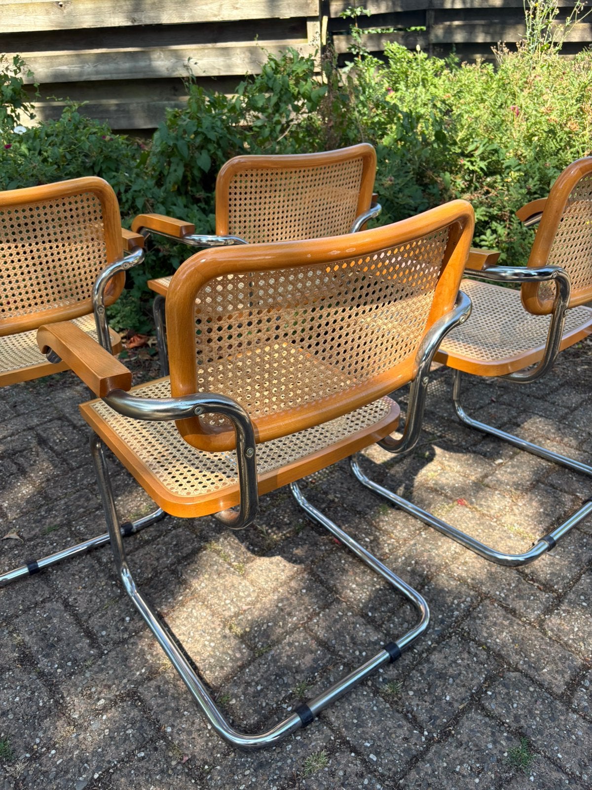 4 Vintage Cesca stoelen in Marcel Breuer stijl, Huis en Inrichting, Stoelen, Ophalen, Zo goed als nieuw, Twee
