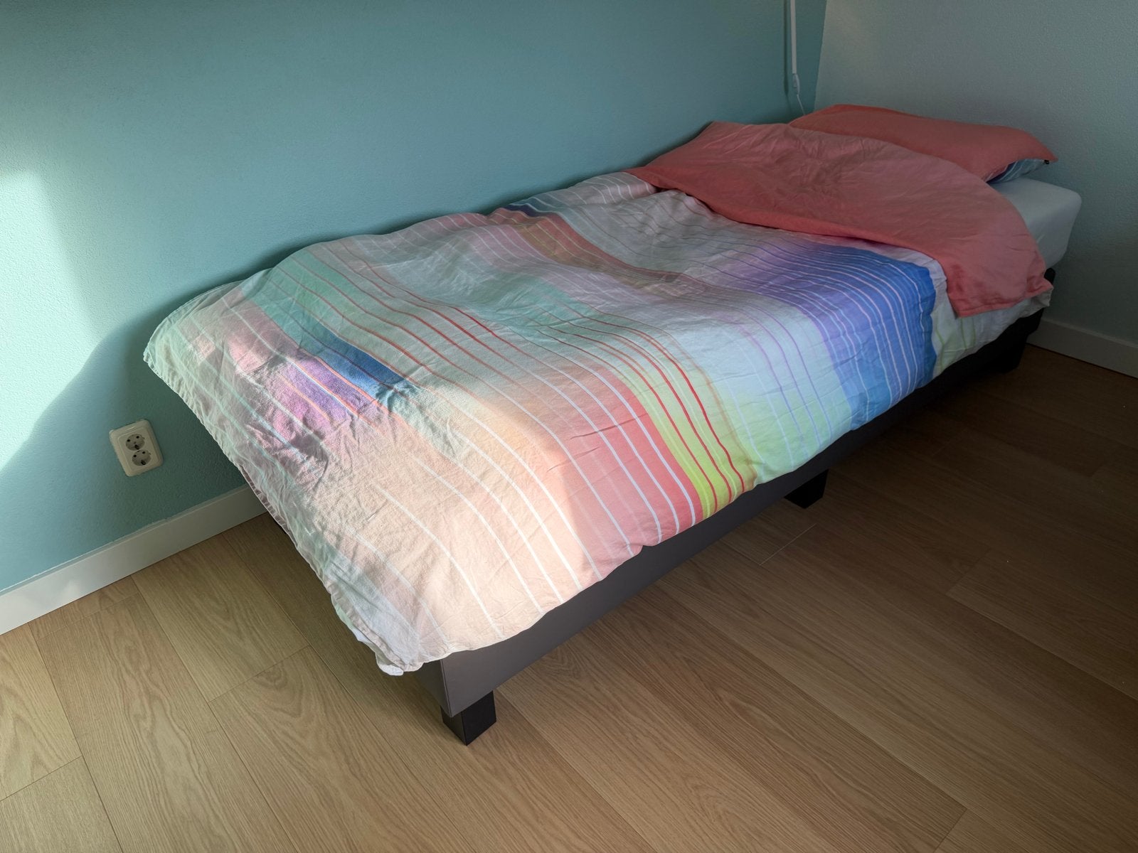 Nieuwe HBeds boxspring 90x210 – extra lang - inc luxe matras, Ophalen, Overige materialen, 90 cm, Eenpersoons