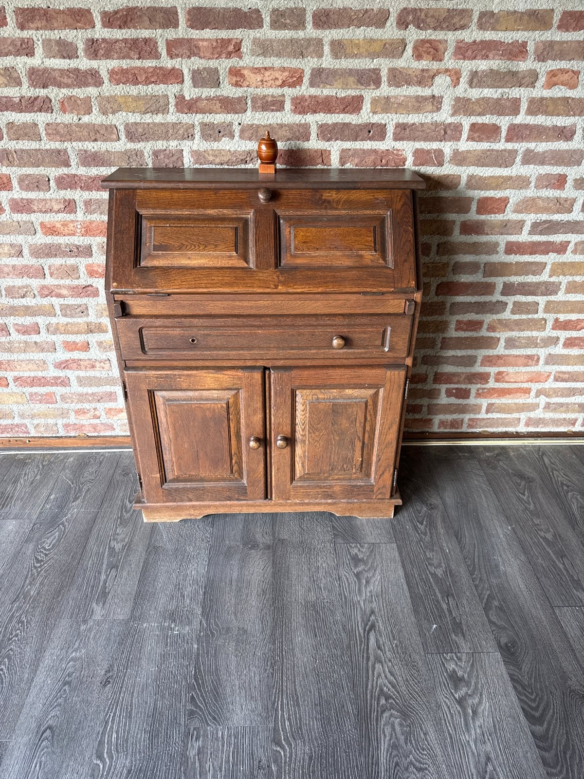 Antieke Eikenhouten Secretaire / Bureau, Ophalen, Gebruikt