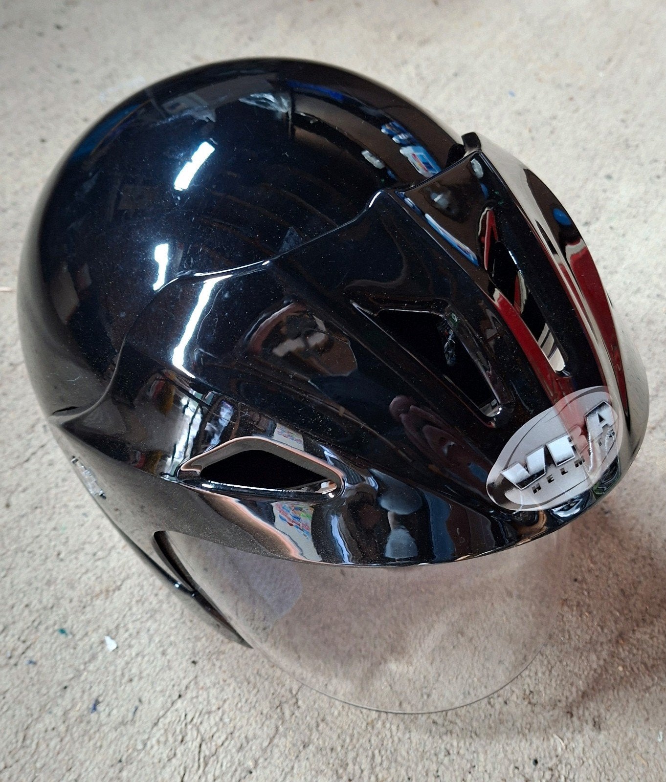 Zwarte motorhelm met vizier, Motoren, Ophalen, Overige typen, Onbekend, Dames