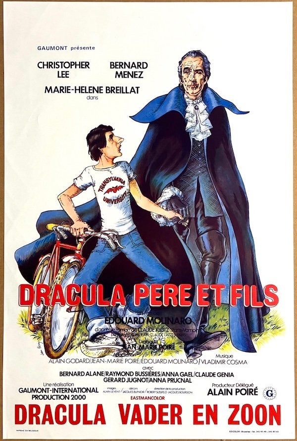 Dracula and Son (1976) - Filmposter - Christopher Lee, Ophalen of Verzenden, Gebruikt, A1 t/m A3, Film en Tv