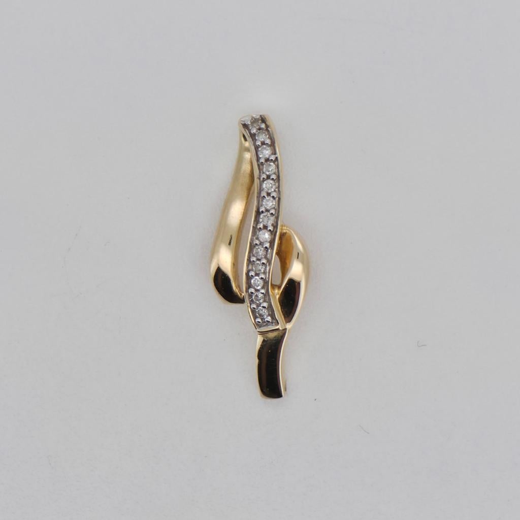 Gouden Hanger 14k (585) met Diamantjes, Overige voorstellingen, Ophalen of Verzenden, Zo goed als nieuw, Met edelsteen