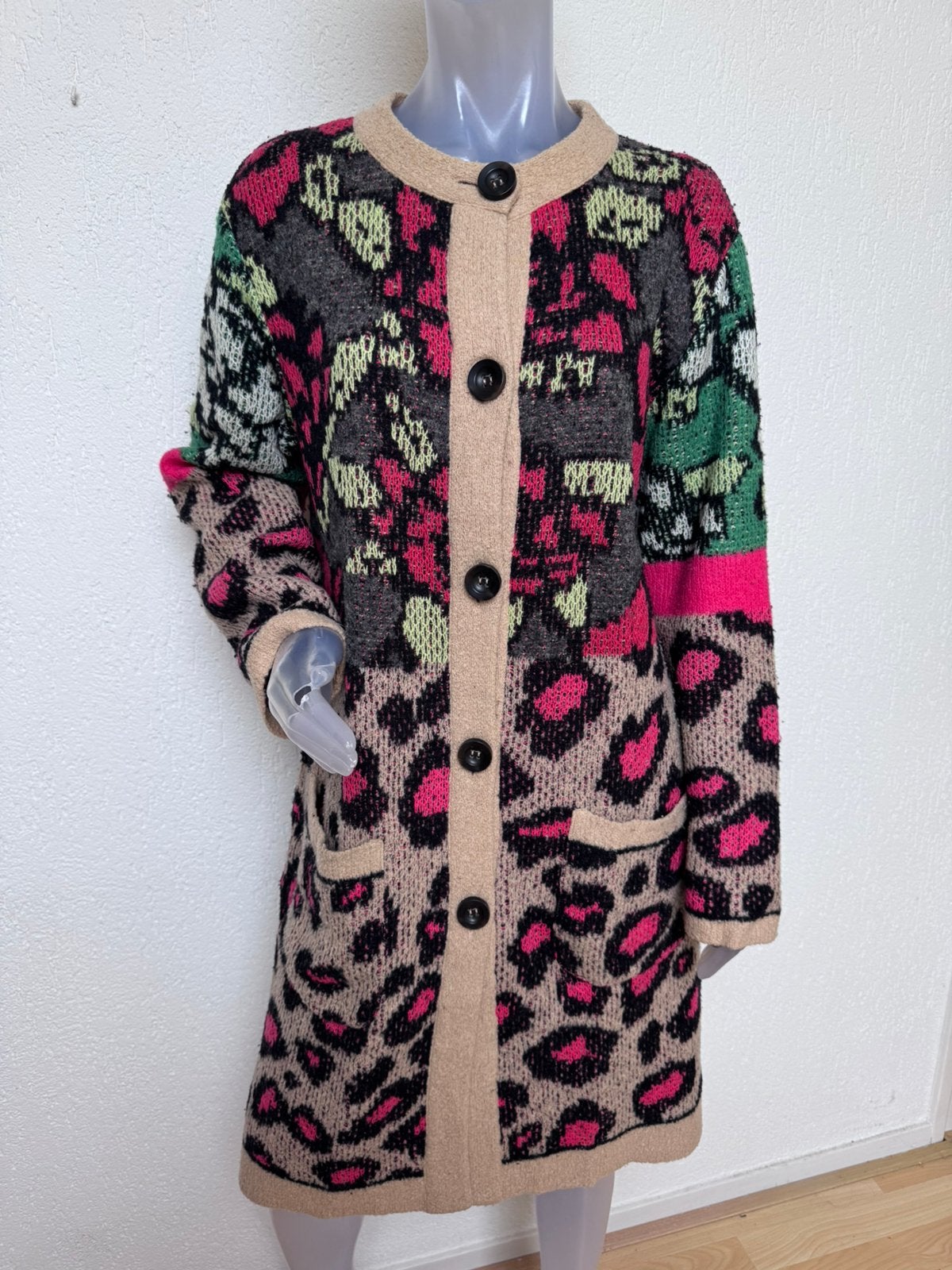 Marccain kleurrijk vest wol / alpaca mix  - N3, Kleding | Dames, Verzenden, Gedragen, Maat 38/40 (M)