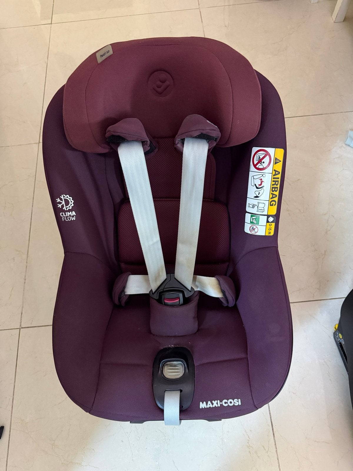 Maxi-Cosi Pearl autostoel met 360 Isofix base, Kinderen en Baby's, Ophalen, Gebruikt, 0 t/m 18 kg, Verstelbare rugleuning