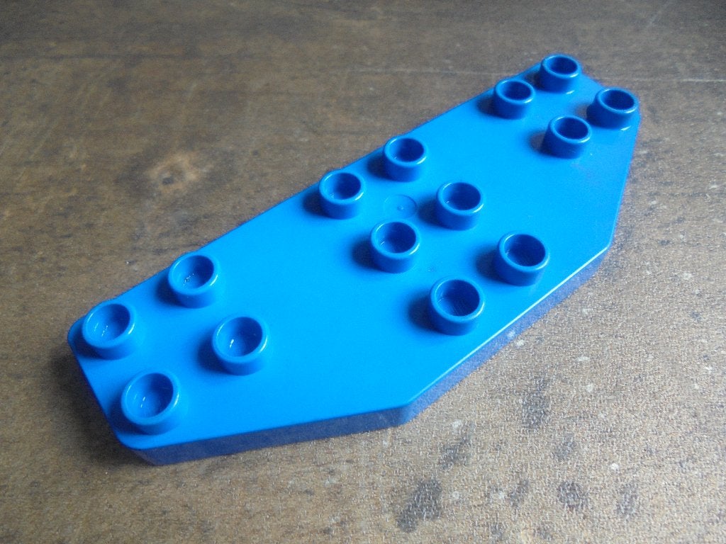 Lego Duplo Plate 8x3 Cut Corners (zie foto's), Ophalen of Verzenden, Gebruikt, Losse stenen, Duplo