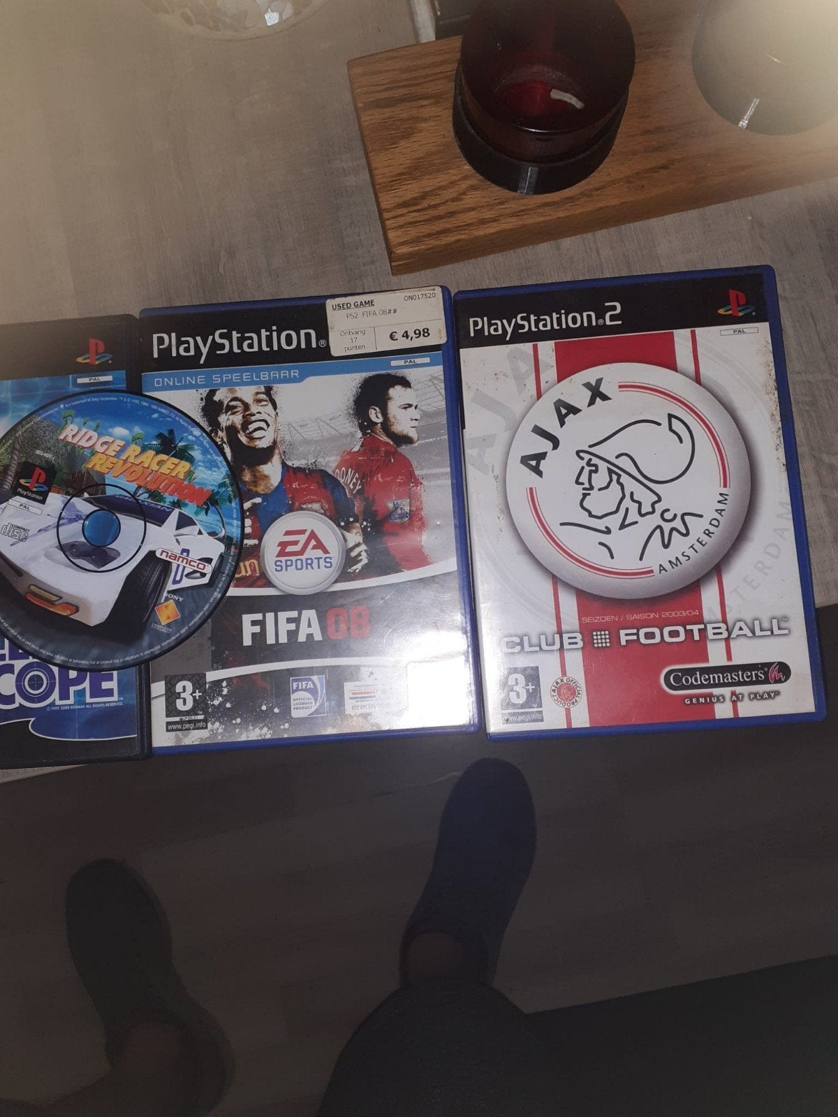 PlayStation 2 Slim met controller en 4 games, Spelcomputers en Games, Ophalen, Zwart, Met 1 controller, Slim