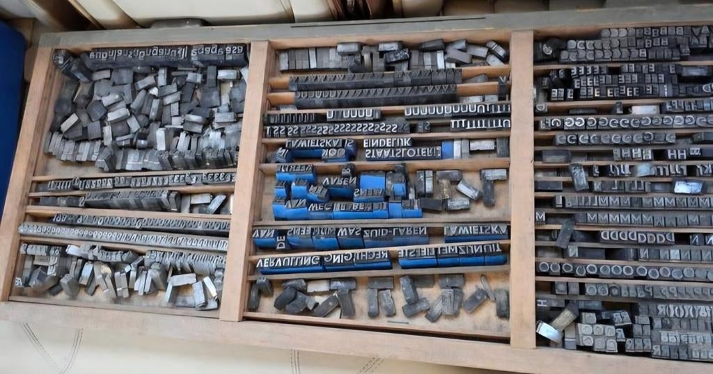 Vintage Loodzetsel Letterpress Drukletters Set, Ophalen of Verzenden