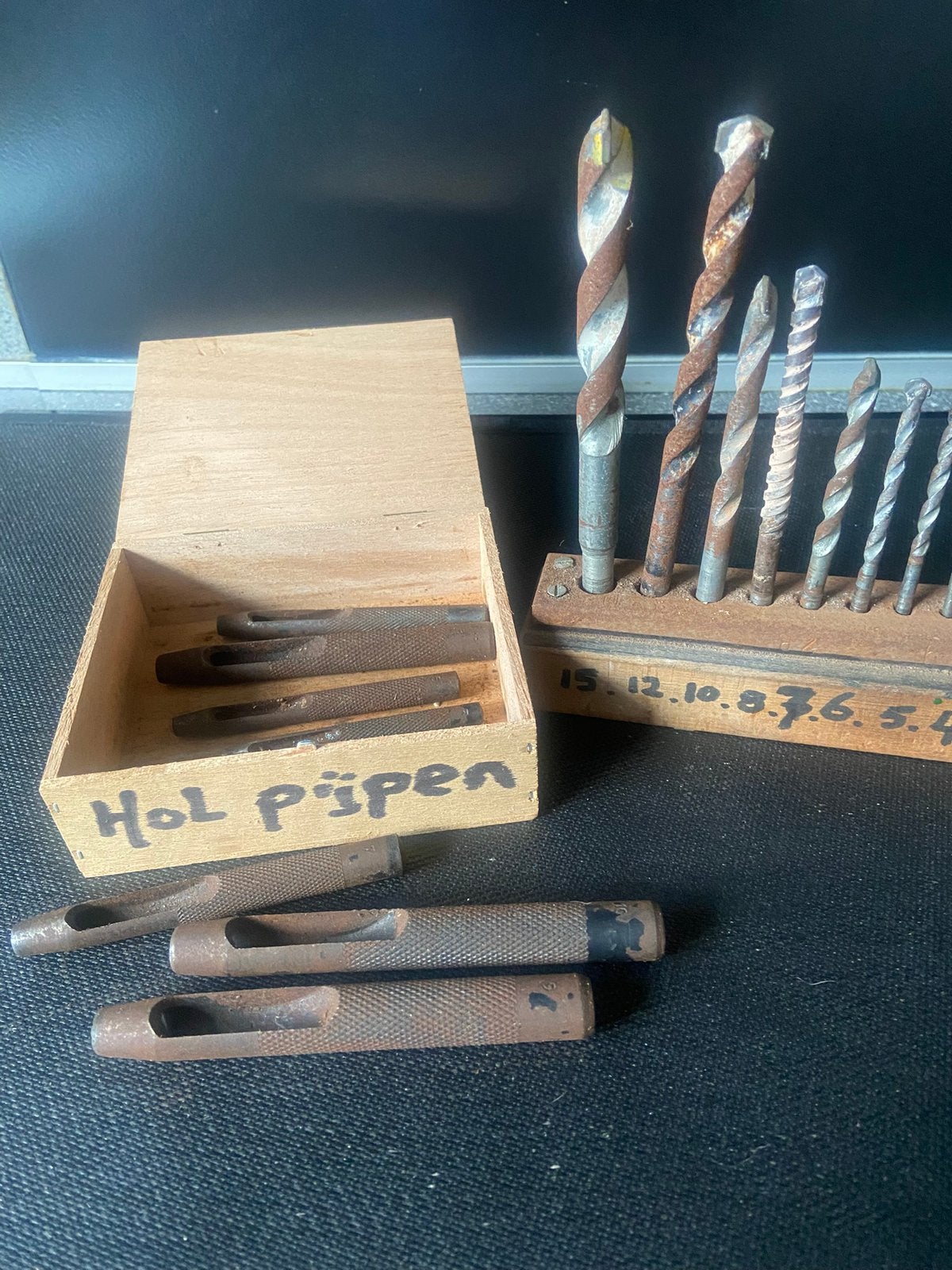 8 steenboren en 8 Holpijpen., Doe-het-zelf en Verbouw, Gereedschap | Handgereedschap, Ophalen of Verzenden, Gebruikt
