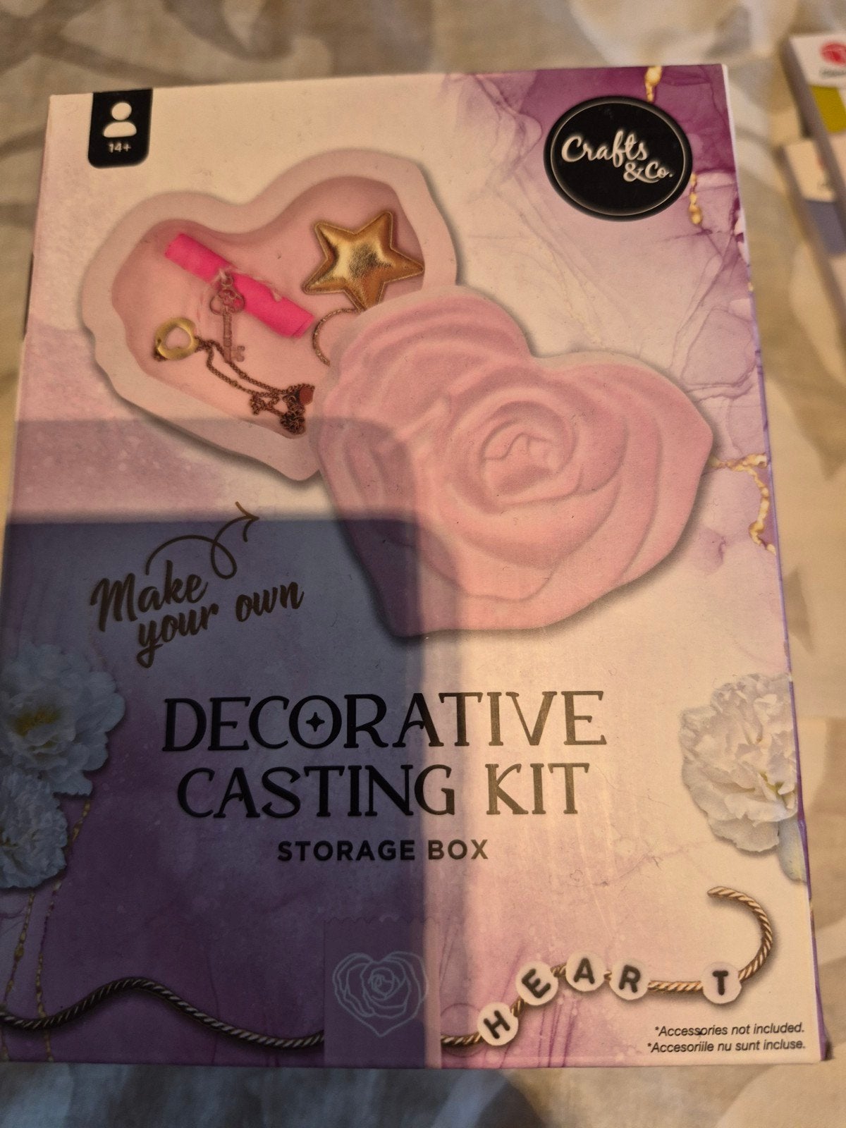 Crafts & Co. Decoratieve Gietset - Hart Opbergdoos, Ophalen, Nieuw, Knutselwerk, Wit