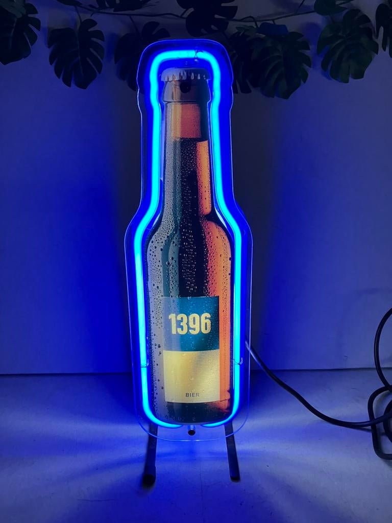 Gaffel 1396 bier, neon bierlamp lichtreclame reclame lamp, Ophalen of Verzenden, Gebruikt, Lichtbak of (neon) lamp