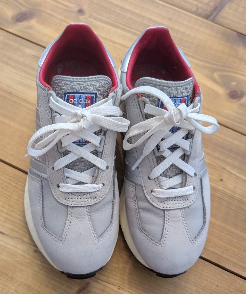 Adidas Originals Retropy Grijs/Rood Sneakers Maat 37,5, Ophalen of Verzenden, Grijs, Sneakers of Gympen, Zo goed als nieuw