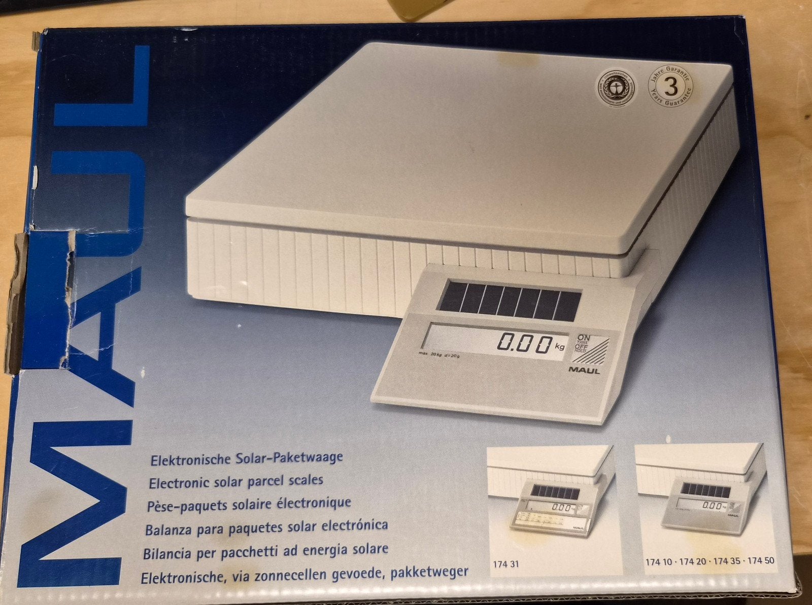 MAUL Elektronische Solar-Pakketweegschaal 20 kg, Doe-het-zelf en Verbouw, Weegschalen, Ophalen of Verzenden, Nieuw, Overige typen