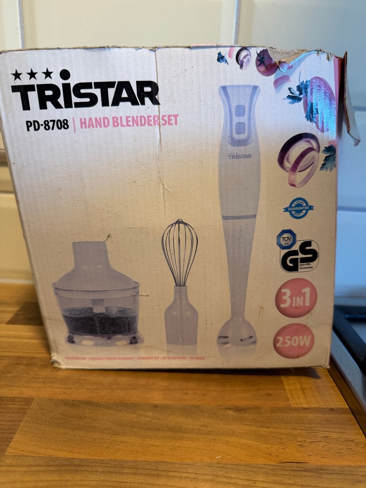 Tristar PD-8708 Handblenderset - Mist staafmixer, Gebruikt, 2 snelheden, Ophalen of Verzenden, Vaatwasserbestendig