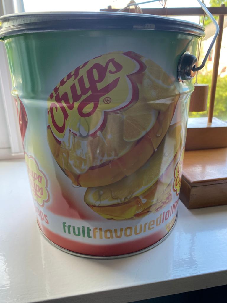 Chupa Chups Snoeptrommel / Bewaarblik (2 stuks), Verzamelen, Ophalen, Zo goed als nieuw