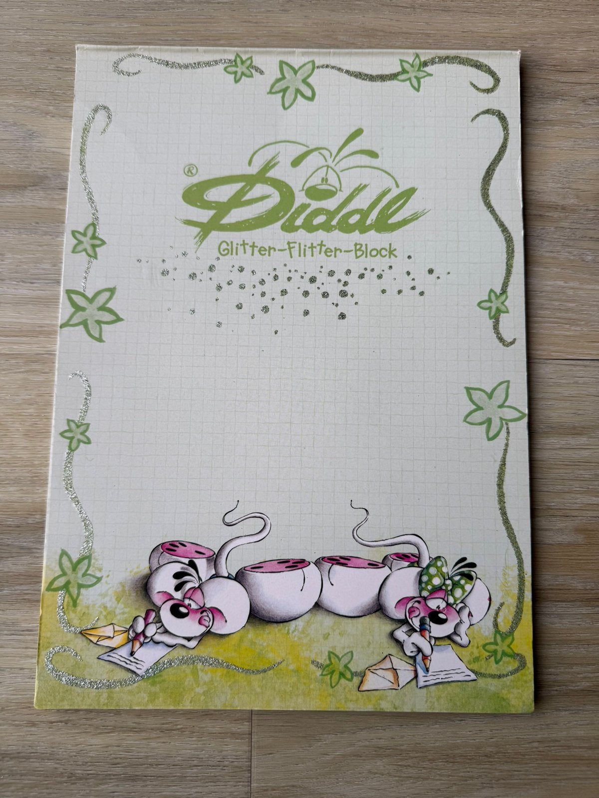 Diddl Glitter-Flitter-Block A4 8 originele blaadjes vintage, Verzamelen, Diddl, Verzenden, Zo goed als nieuw