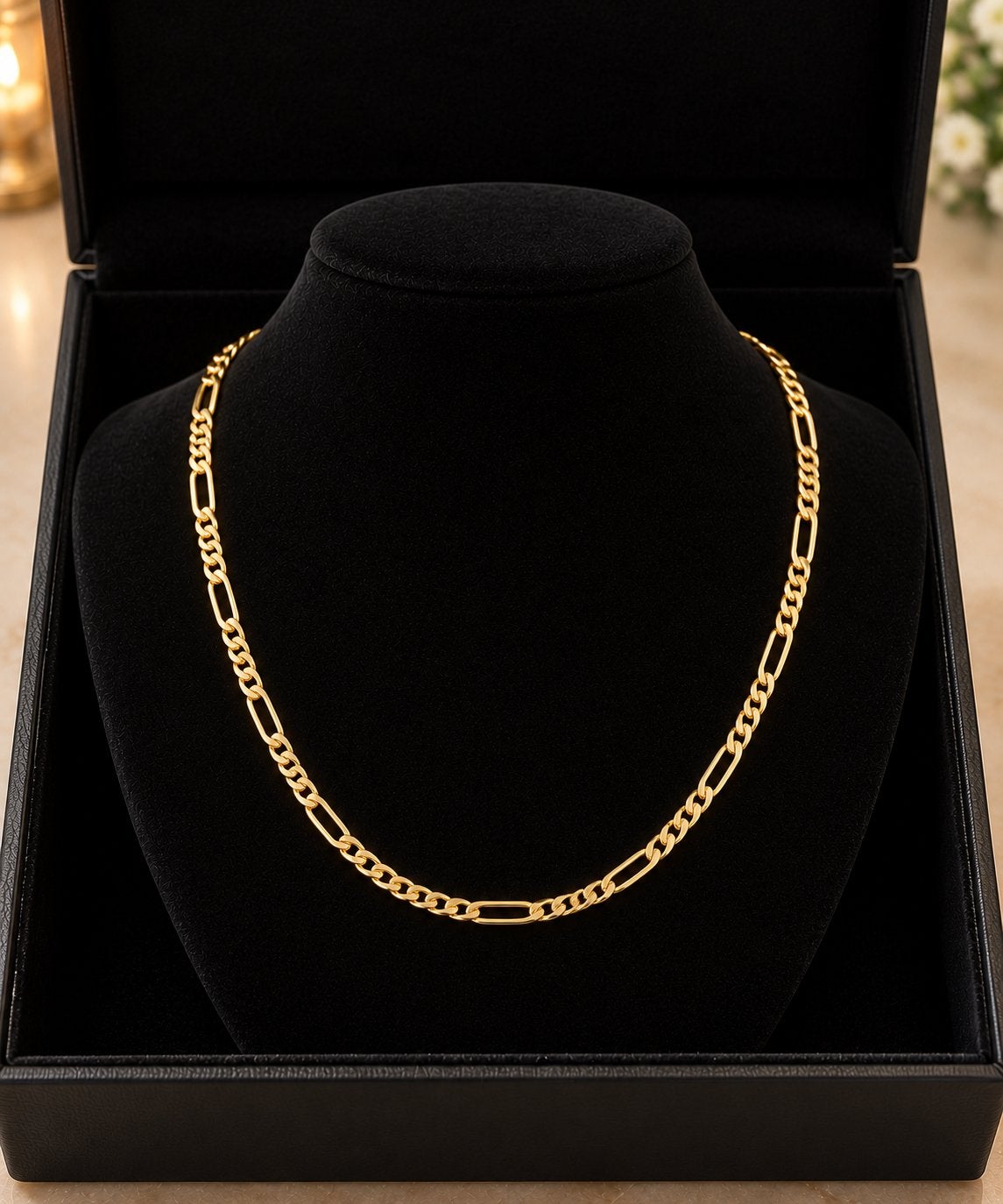 14 karaat gouden ketting / collier figaro schakel 10,4 gram, Ophalen of Verzenden, Zo goed als nieuw, Goud