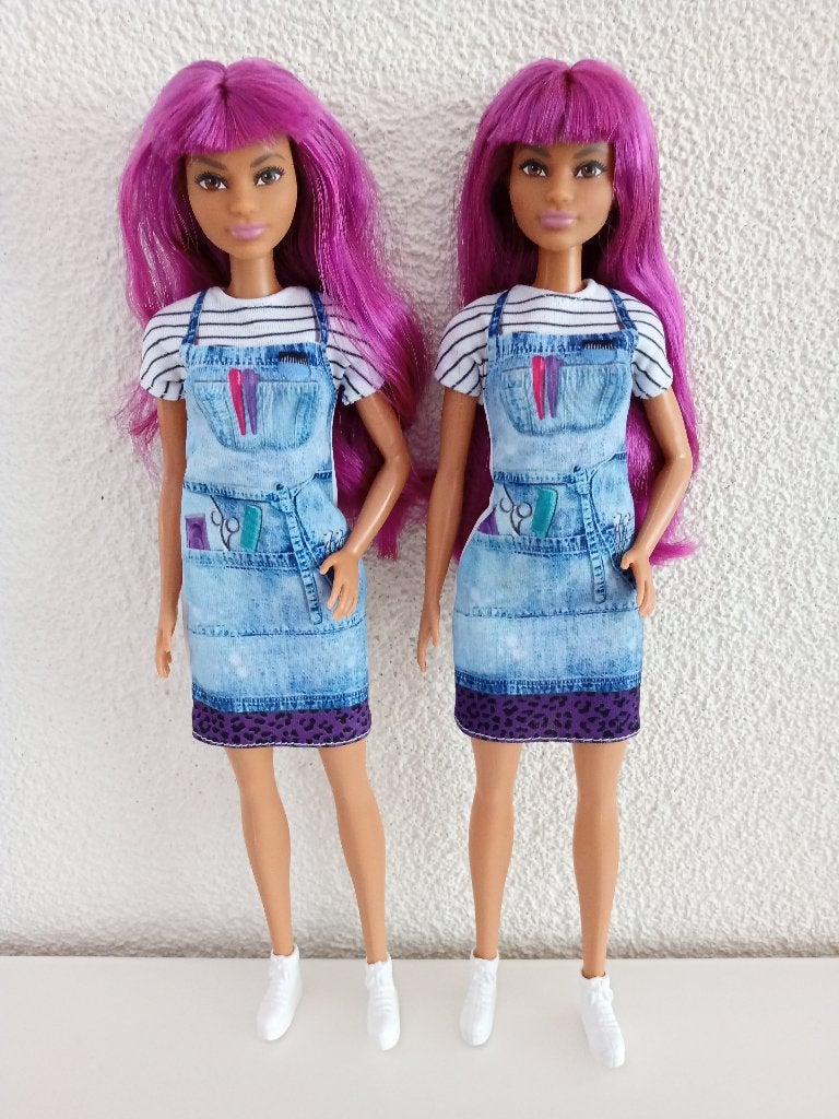 2 Barbie Hairdresser Poppen GTW36, Ophalen of Verzenden, Gebruikt, Barbie