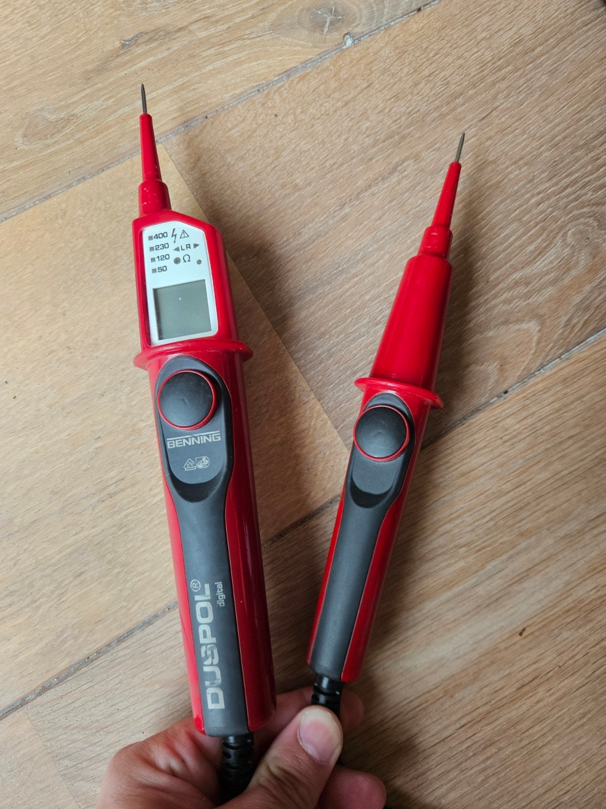Benning Duspol Digital Spanningstester met Tas, Doe-het-zelf en Verbouw, Meetapparatuur, Ophalen, Zo goed als nieuw, Elektriciteit
