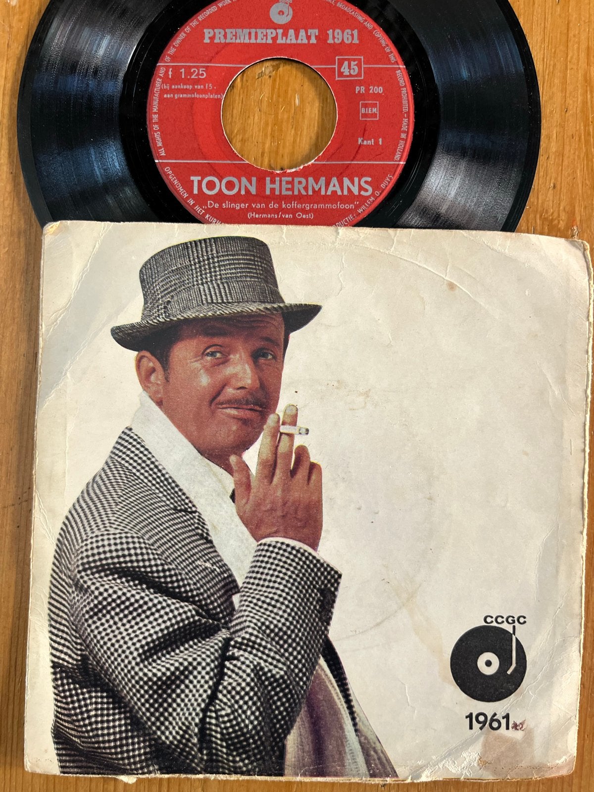 Toon Hermans & Wim Kan - Premieplaat 1961 (7 inch), Ophalen of Verzenden, Gebruikt, 7 inch, Humor en Cabaret