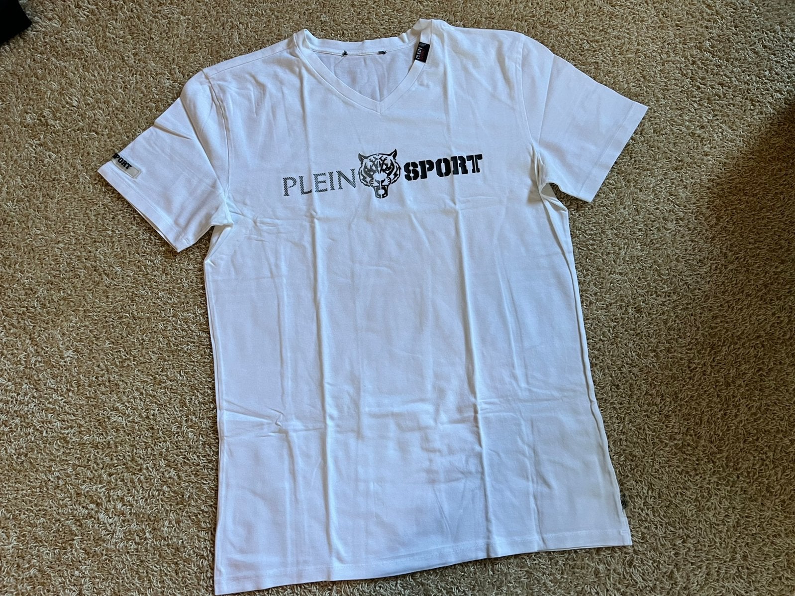 Philipp Plein Sport V- hals shirt wit mt. XL, Ophalen of Verzenden, Zo goed als nieuw, Maat 56/58 (XL), Wit
