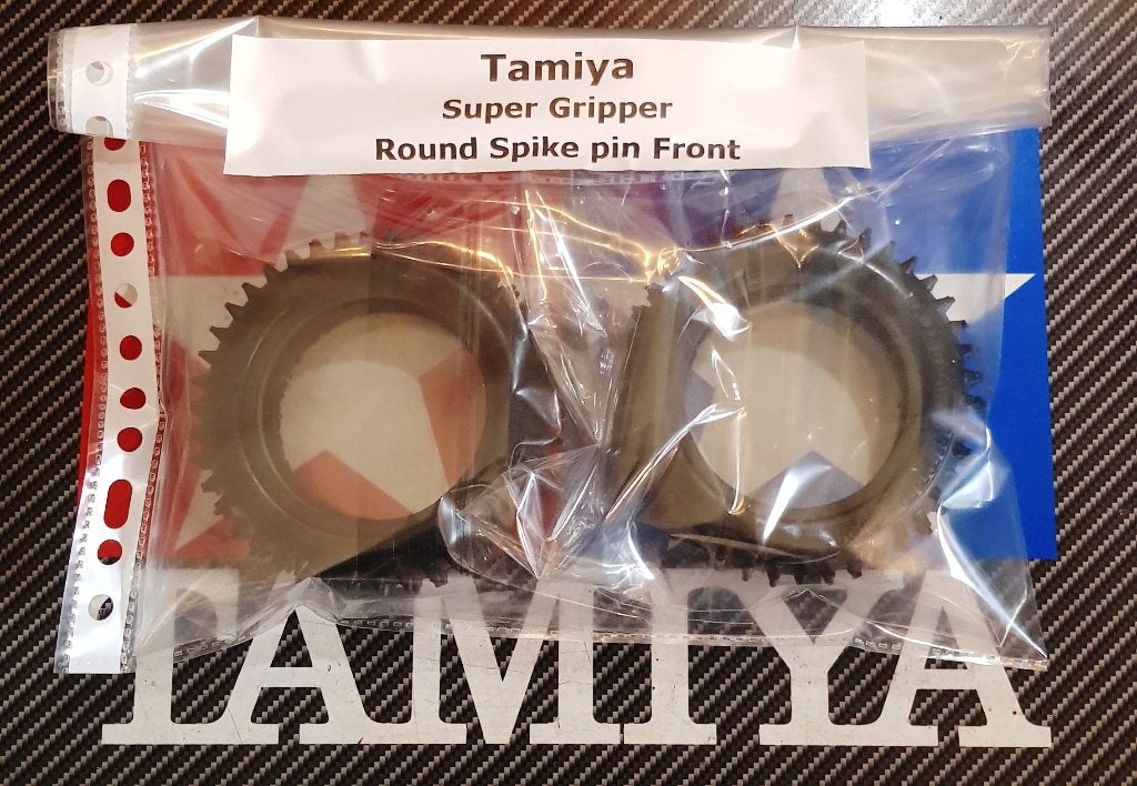 Vintage Tamiya Super Gripper Front banden 'Round Pin' spike, Hobby en Vrije tijd, Modelbouw | Radiografisch | Auto's, Elektro