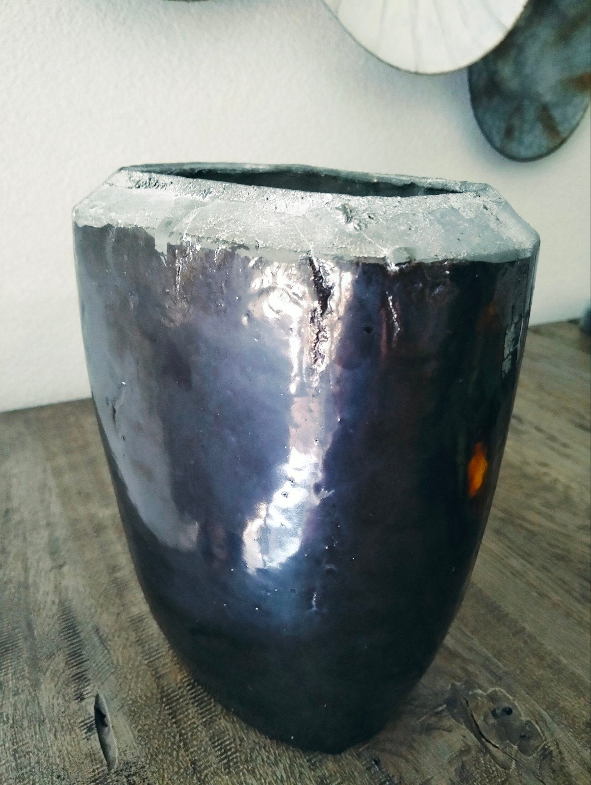 BRYNXZ Collections Ovale Vaas Zwart H24, Huis en Inrichting, 24 cm, Met patroon/structuur, Zwart, Ophalen of Verzenden