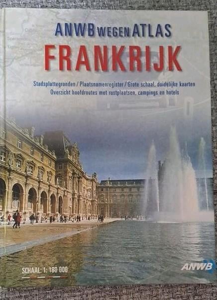 ANWB Wegenatlas Frankrijk - Gedetailleerde Kaarten, Boeken, Atlassen en Landkaarten, Overige atlassen, Ophalen of Verzenden, Zo goed als nieuw