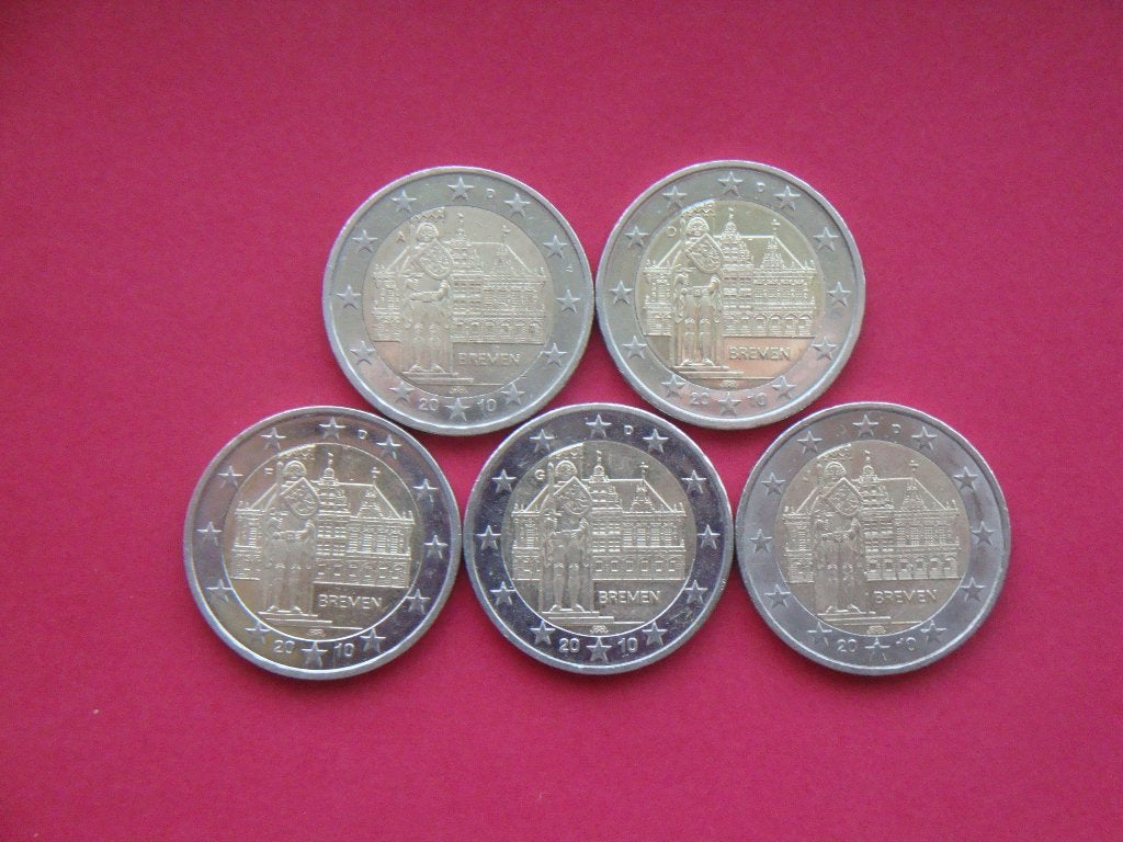 Duitsland setje 2 Euromunten Bremen 2010., Verzenden, Duitsland, 2 euro, Setje