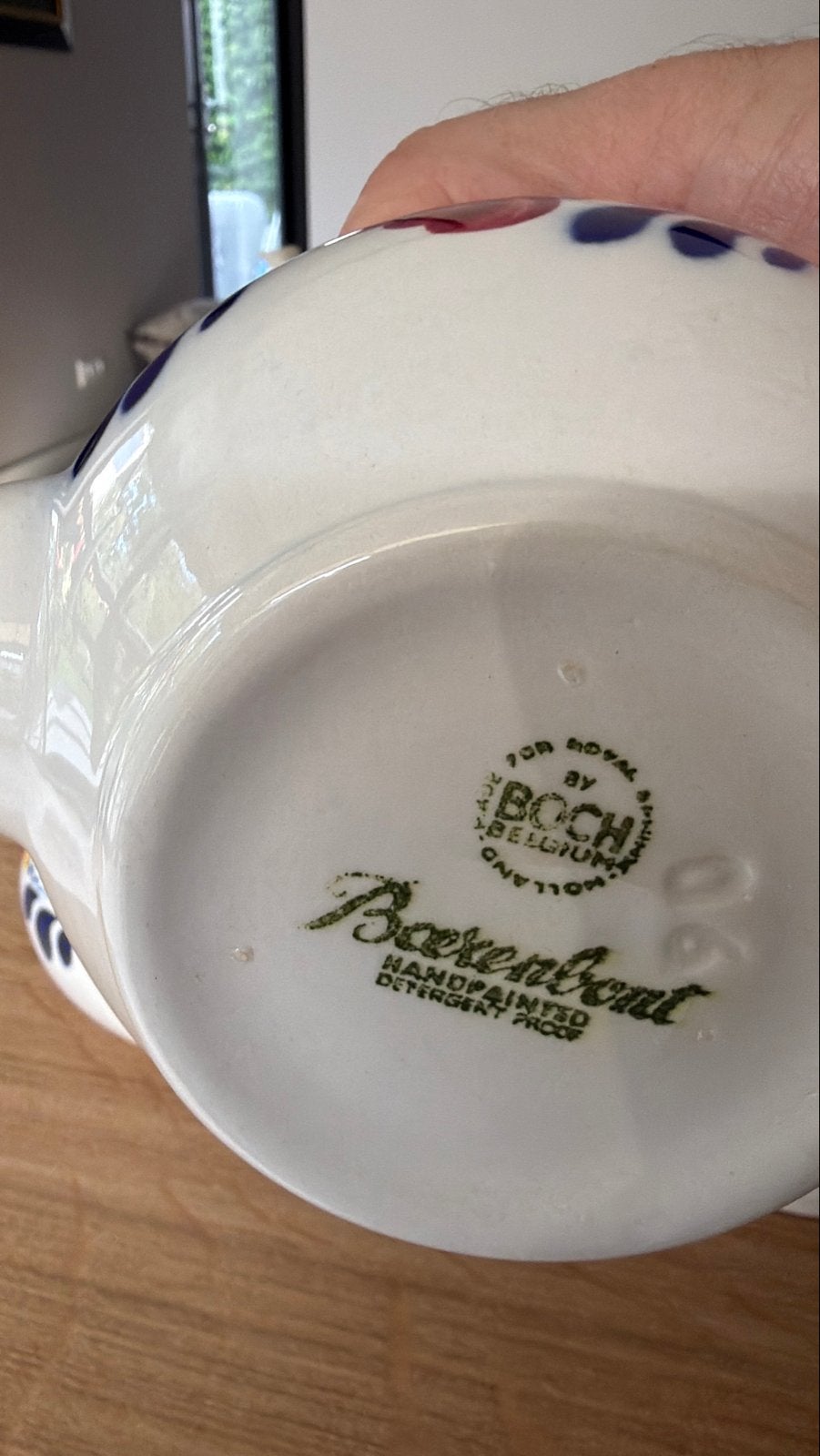 Boch Frères Boerenbont theeservies - Theepot met theelicht, Ophalen