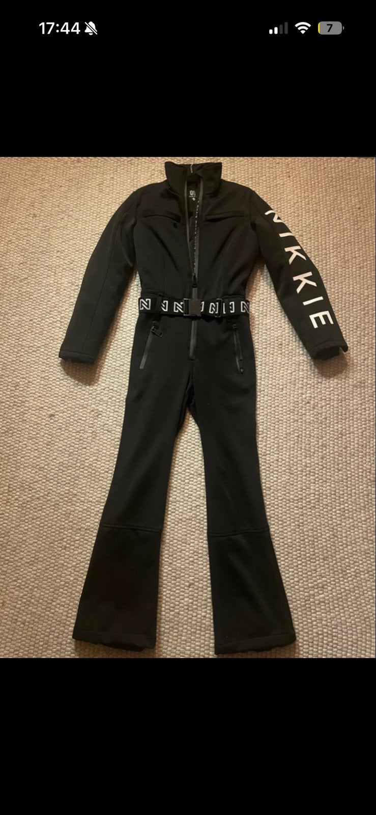 Nikkie ski-overall zwart met riem - Maat 36 (S), Kleding | Dames, Ophalen of Verzenden, Zo goed als nieuw, Maat 36 (S), Overige typen