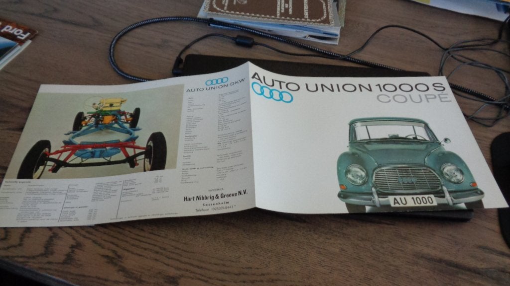 ZELDZAME Folder AUTO UNION 1000S  COUPE, Verzenden, Nieuw, Overige merken