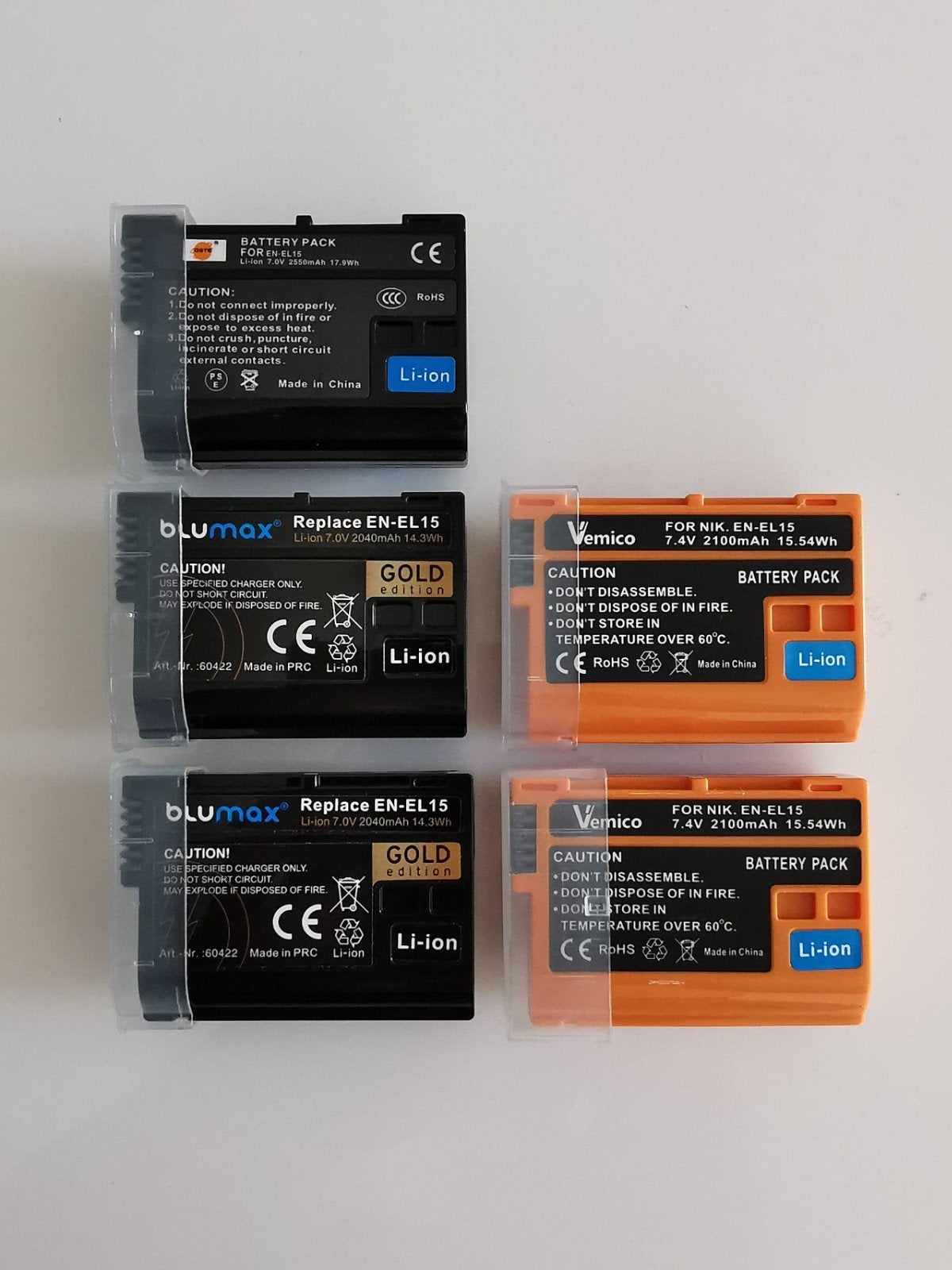 Li-ion accu's vervanging voor Nikon EN-EL15, Audio, Tv en Foto, Zo goed als nieuw