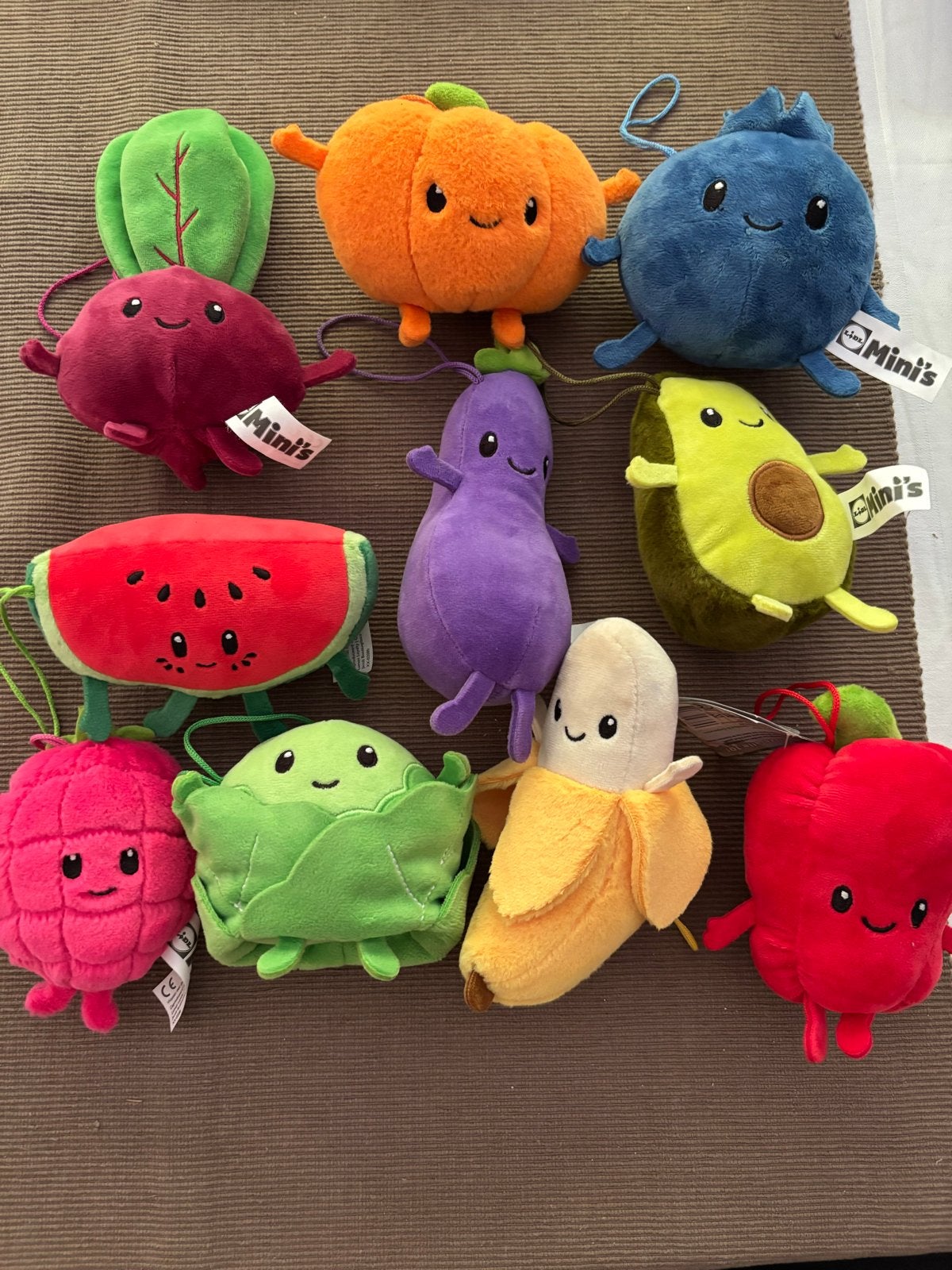 Lidl Mini's fruit groente 2026 Knuffels Complete set van 10, Lidl, Overige karakters, Overige typen, Ophalen of Verzenden