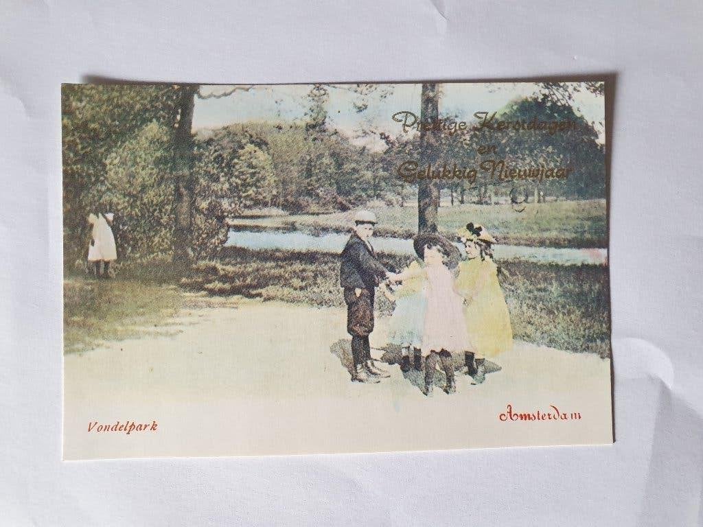 Ansichtkaart 1975 - Amsterdam 700 jaar - Vondelpark, Verzamelen, Ansichtkaarten | Nederland, Ophalen of Verzenden, 1960 tot 1980