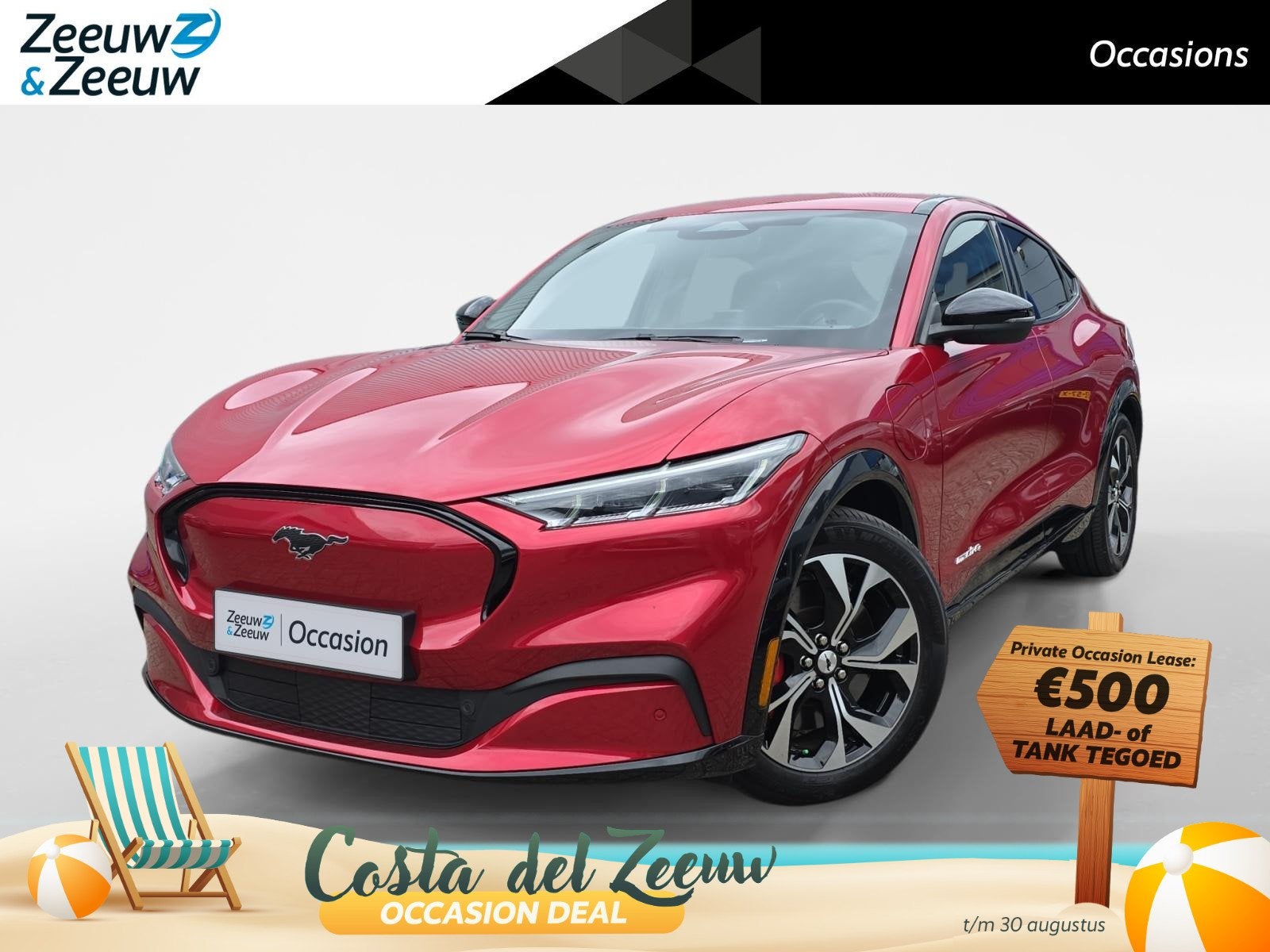 Ford Mustang Mach-E AWD 75 kWh | Dealer onderhouden! | Achte, Auto's, 12 maanden, Gebruikt, 750 kg, Automatische klimaatregeling
