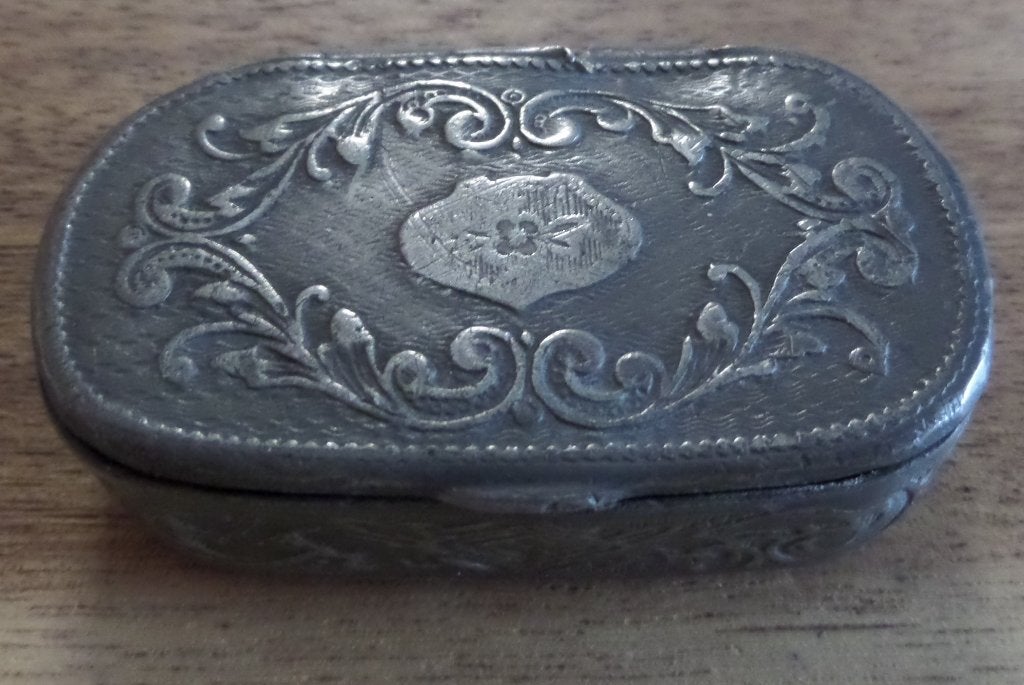 antiek snuifdoosje tin ca. 1850-1900, Ophalen of Verzenden