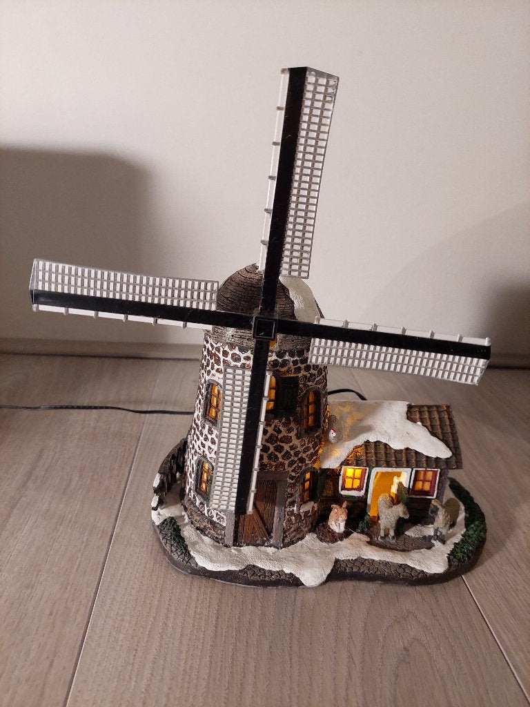 Kerstdorp: Luville smerderij molen (draait & licht), Ophalen, Zo goed als nieuw