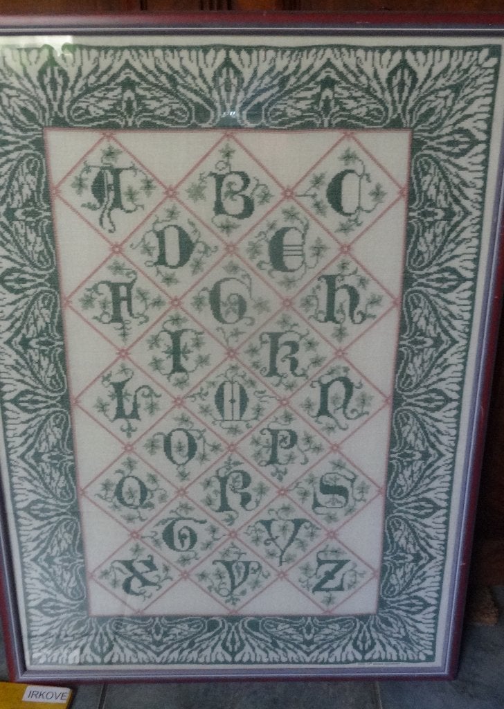 ALFABET GEBORDUURD IN LIJST * Mooi!! *, 80 cm, Textiel, Zo goed als nieuw, Overige typen