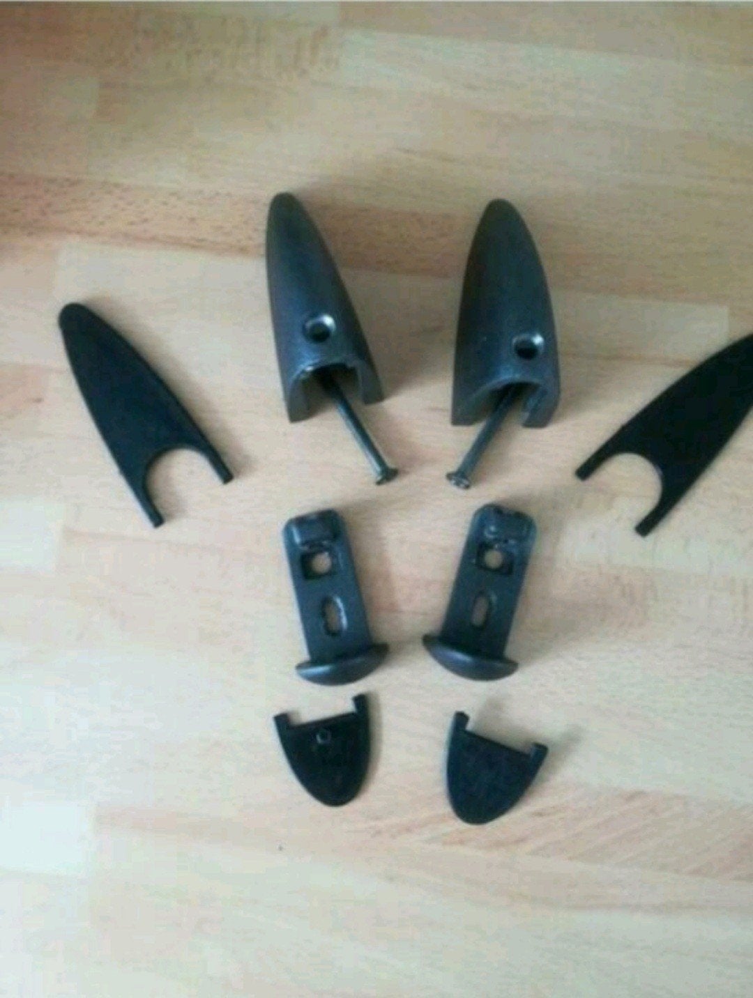 Twee donkergrijze metallic planksteunen.
Verstelbaar., Ophalen of Verzenden, Gebruikt