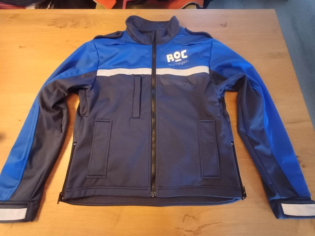 htv softshell jas, Blauw, Ophalen of Verzenden, Zo goed als nieuw, Maat 36 (S)