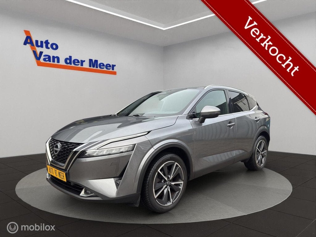 Nissan Qashqai 1.3 MHEV Xtronic Tekna plus, Auto's, Gebruikt, Zwart, 4 cilinders, Leder