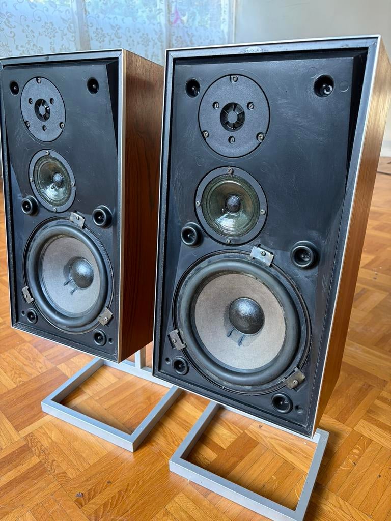 B&O Beovox S45-2 op originele stands – matching pair – mint, Ophalen, Zo goed als nieuw, Front, Rear of Stereo speakers, Overige merken