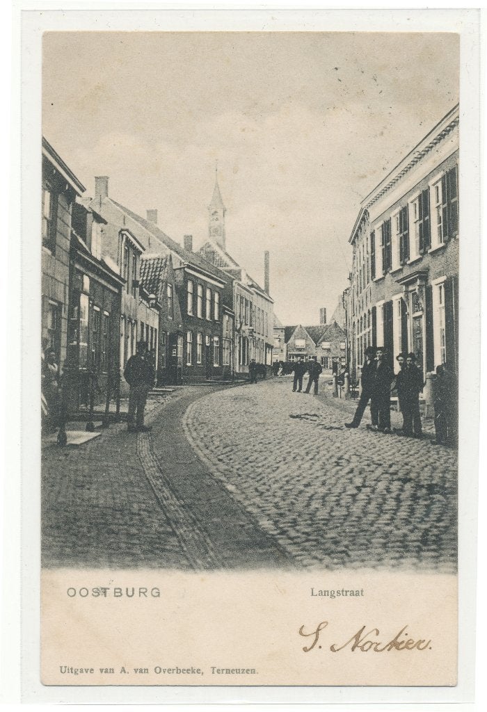 Oostburg - Langstraat 1904, Ophalen of Verzenden, Voor 1920, Gelopen, Zeeland