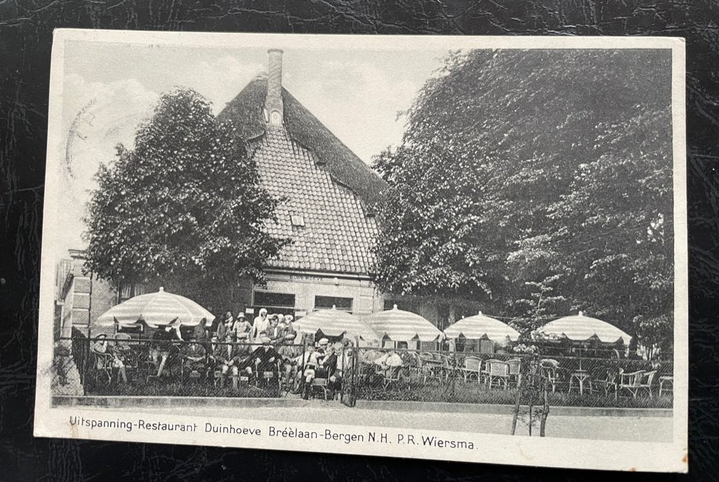 ansicht van Bergen N. H. , Uitspanning Duinhoeve, Breelaan., Verzenden, 1920 tot 1940, Noord-Holland