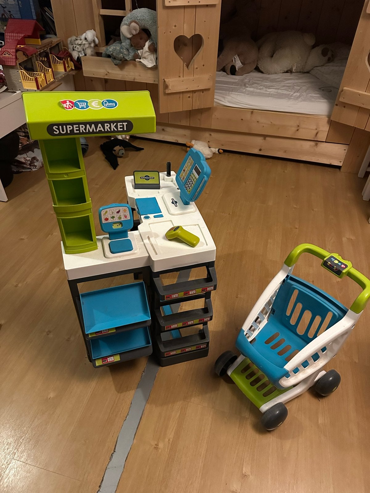 Smoby Supermarkt Speelset met Winkelwagen, Ophalen, Gebruikt, Jongen of Meisje
