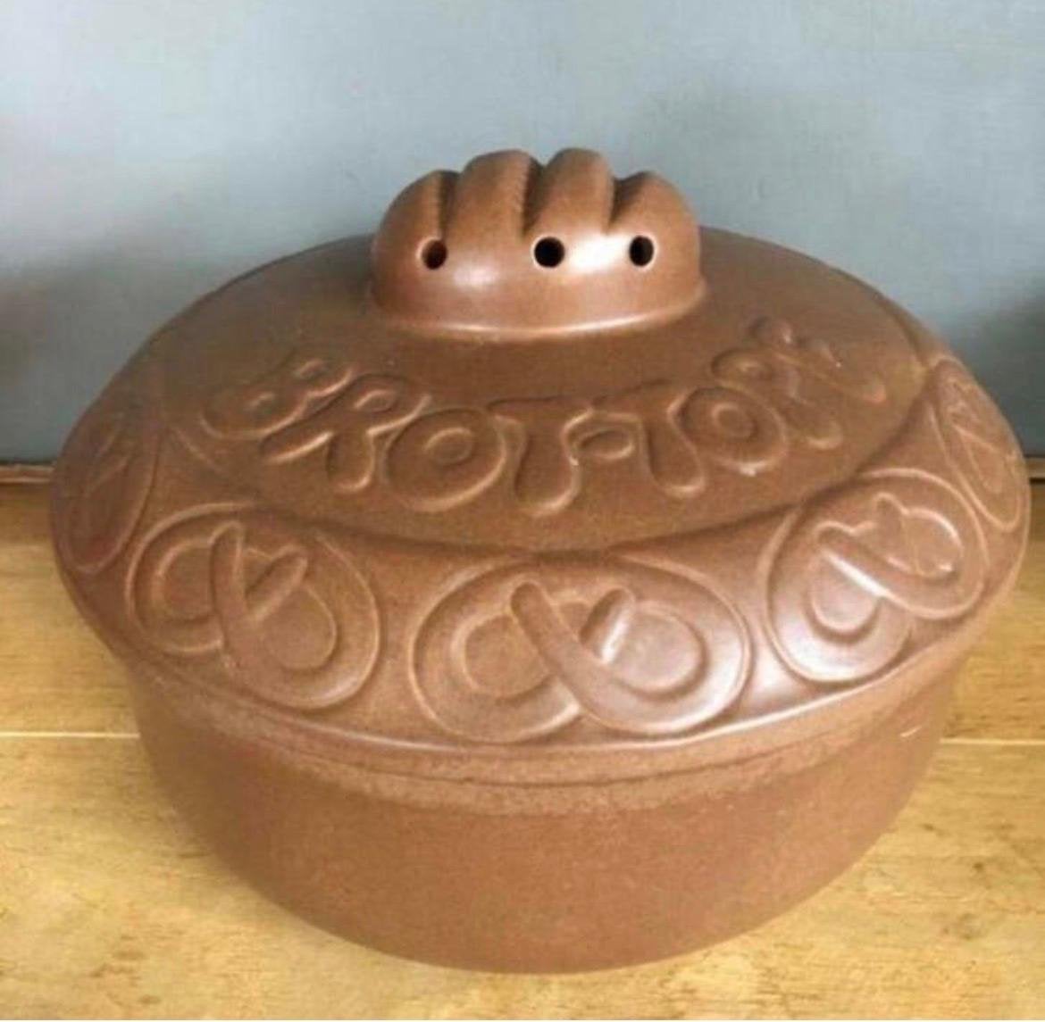 Grote antieke erracotta BROTTORF ovenschaal met deksel, Overige typen, Nieuw, Ophalen of Verzenden, Steen/keramiek