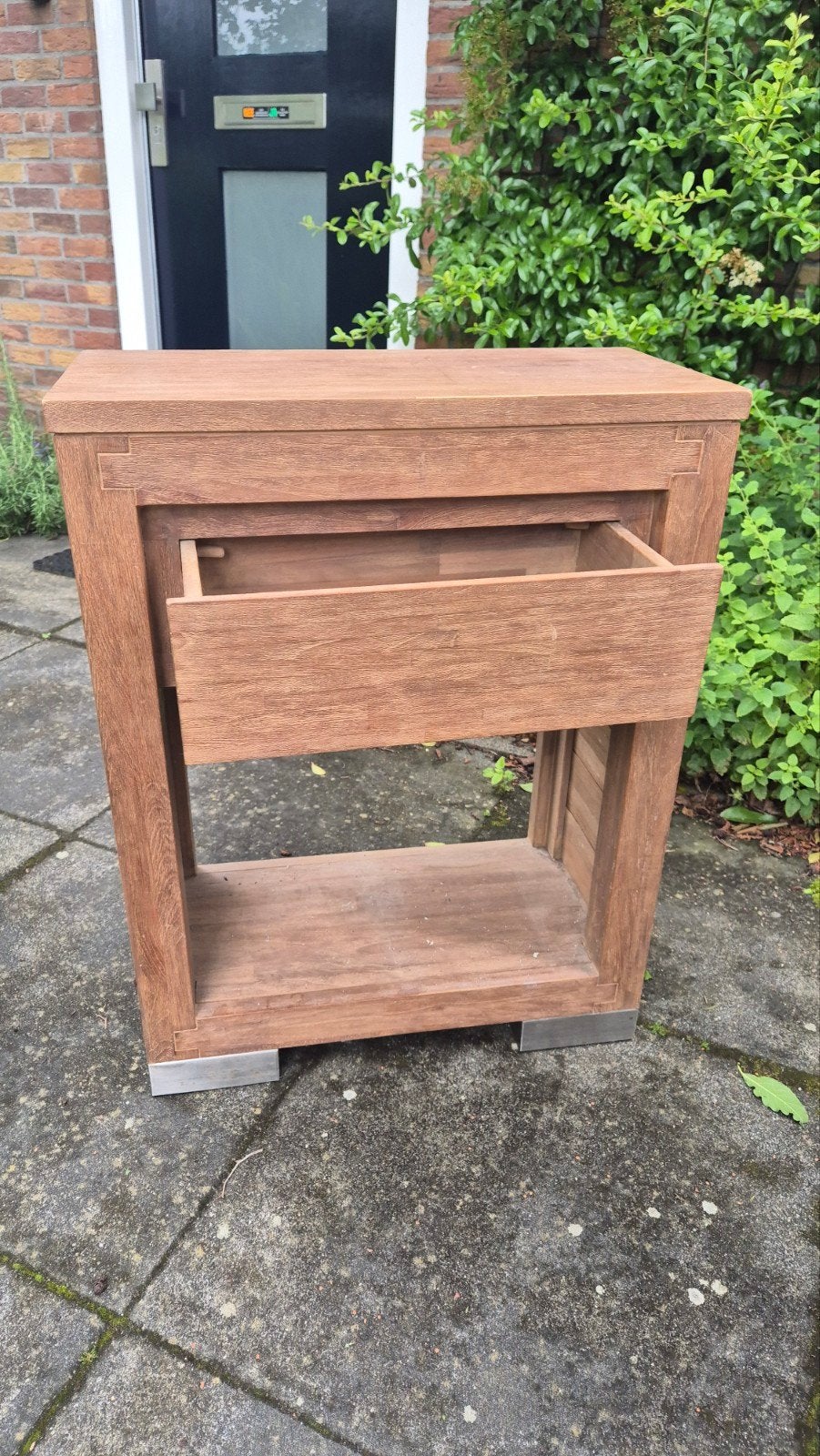 Buffetkastje 61x31x78cm massief hout met lade, Ophalen, Met plank(en), Minder dan 50 cm, Gebruikt