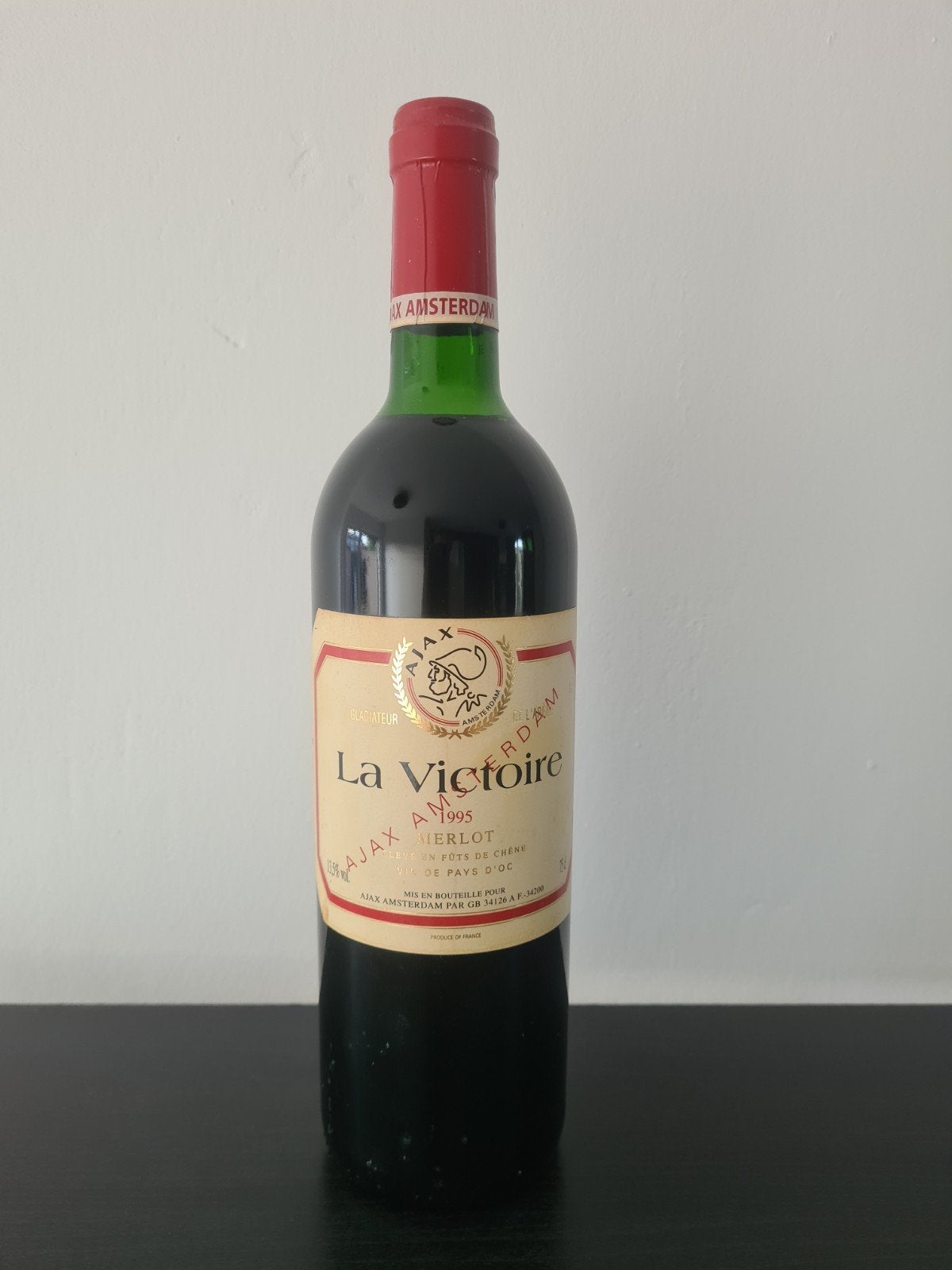 La Victoire Merlot 1995 - Ajax Amsterdam editie, Ophalen, Gebruikt, Frankrijk, Rode wijn