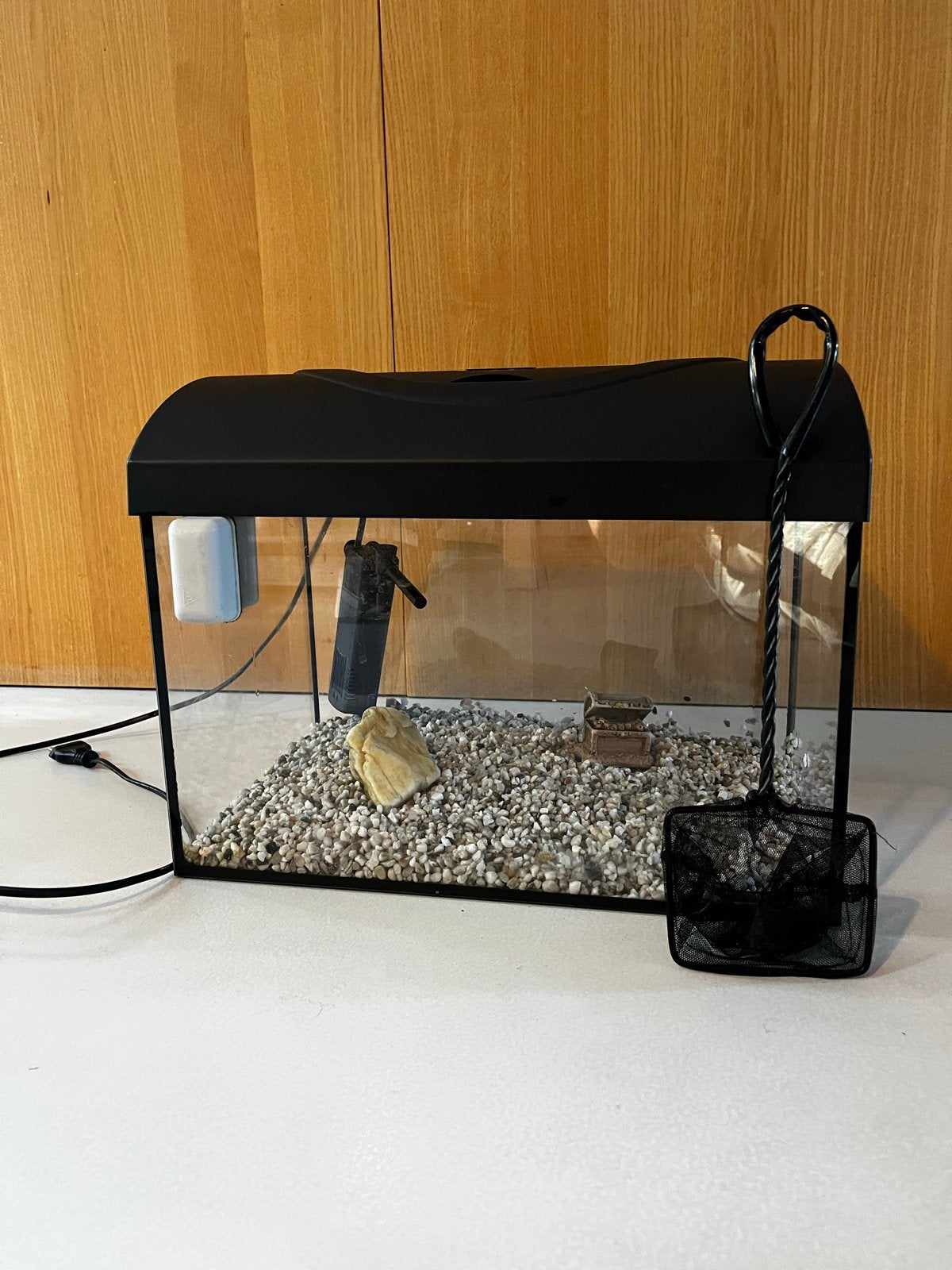 Aquarium 40 x 25 x 25 cm met filter, grind, voer, spulletjes, Dieren en Toebehoren, Ophalen, Leeg aquarium